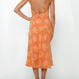 Hello Molly DRINKS ON ME MIDI DRESS ORANGE